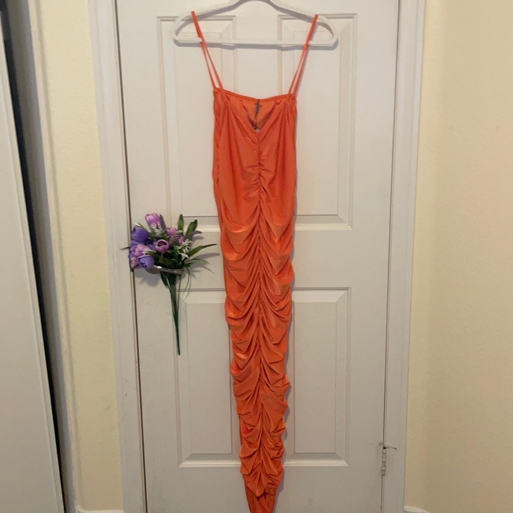 Pretty little thing spaghetti strap orange dress